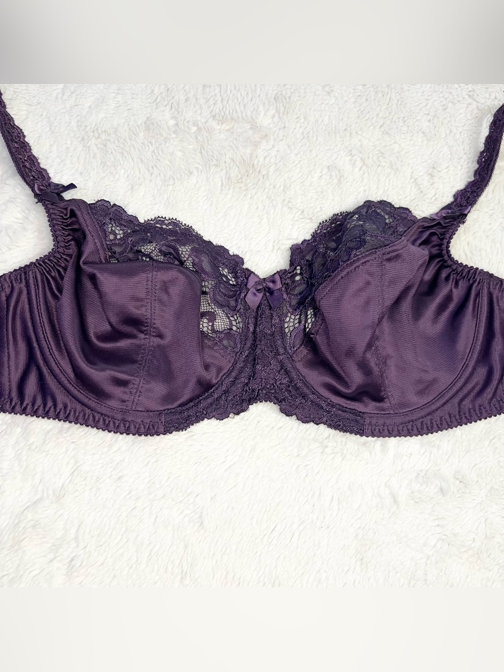 Fantasie Deep Purple Lace Underwire Bra - Elegant Support Size 34D